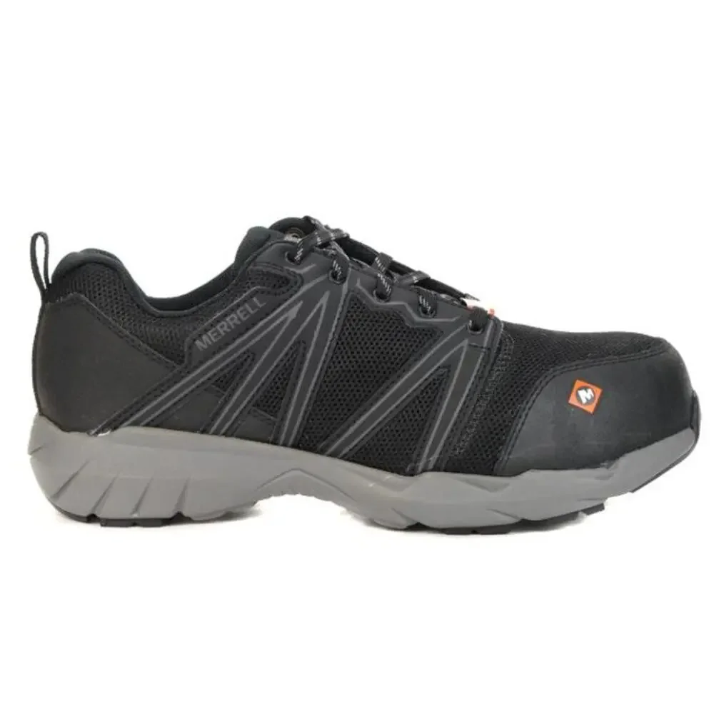Merrell Mens Fullbench Superlite Black Alloy Toe Work Sneakers Size US 11